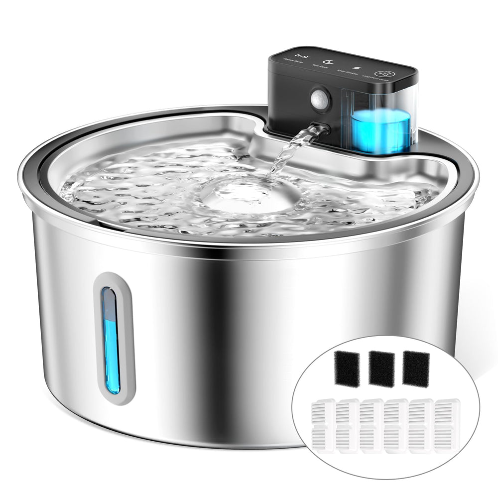 PawPoll Wireless Cat Water Fountain assembly shows cordless setup for flexible placement.