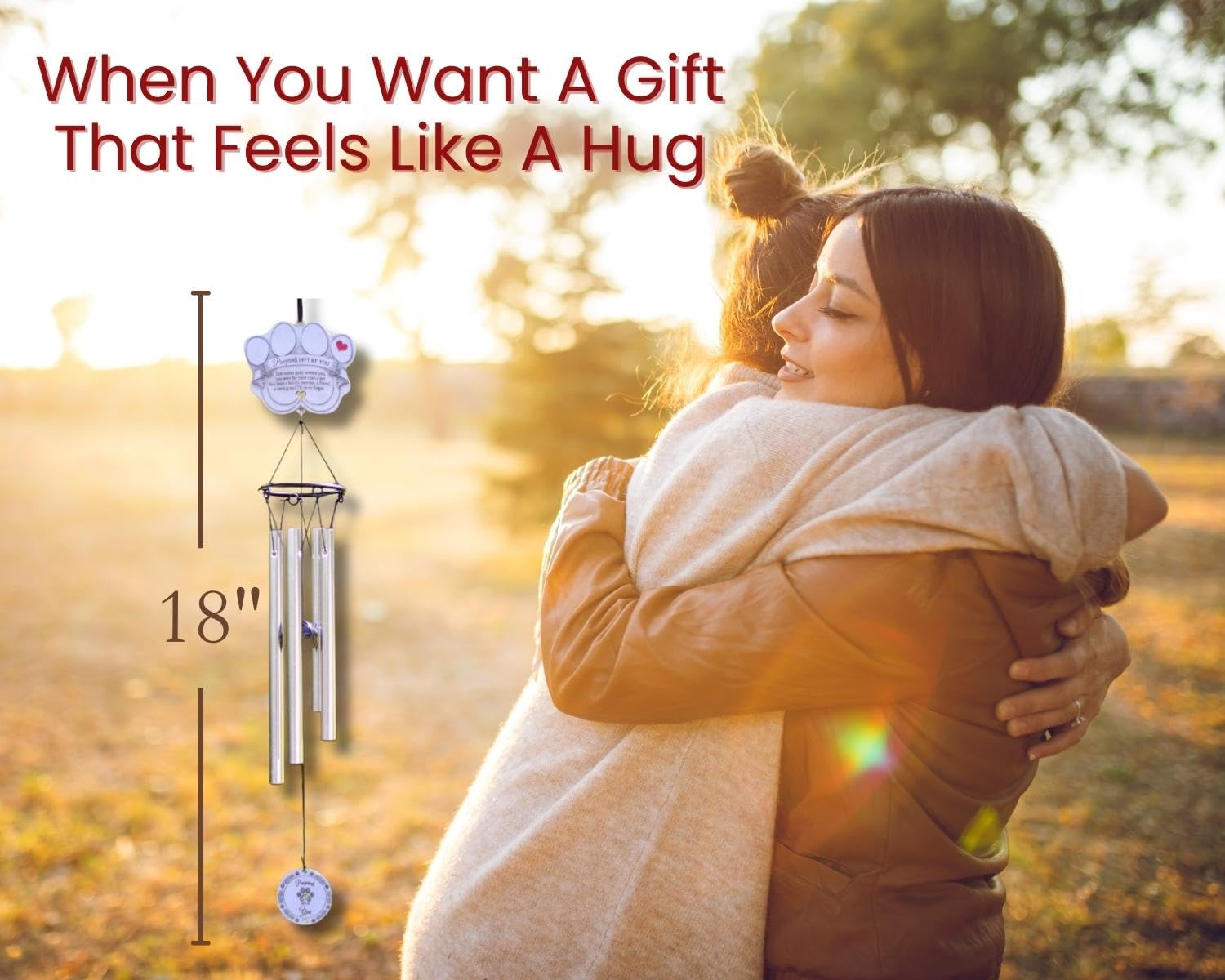 Pawprints Left By You wind chime comes in a gift-ready box.