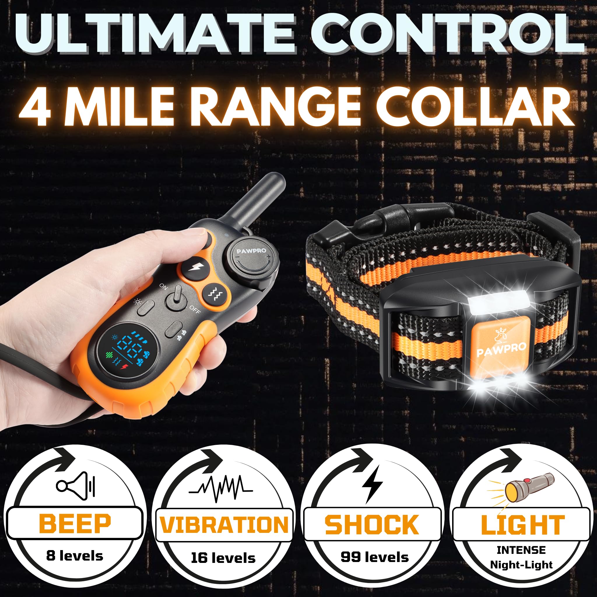 PAWPRO dual-channel remote supports training two dogs simultaneously for efficiency.