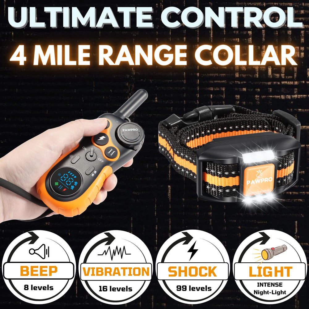 PAWPRO dual-channel remote supports training two dogs simultaneously for efficiency.