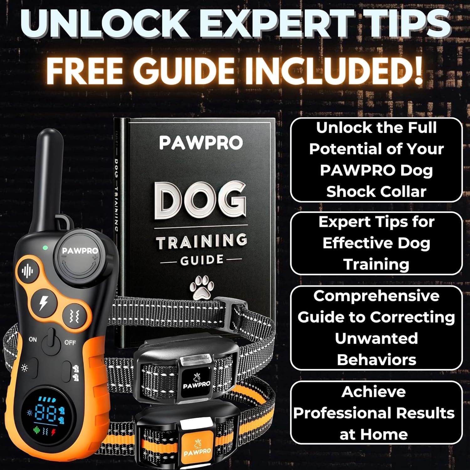 PAWPRO IPX7 waterproof collar suitable for rain and mud