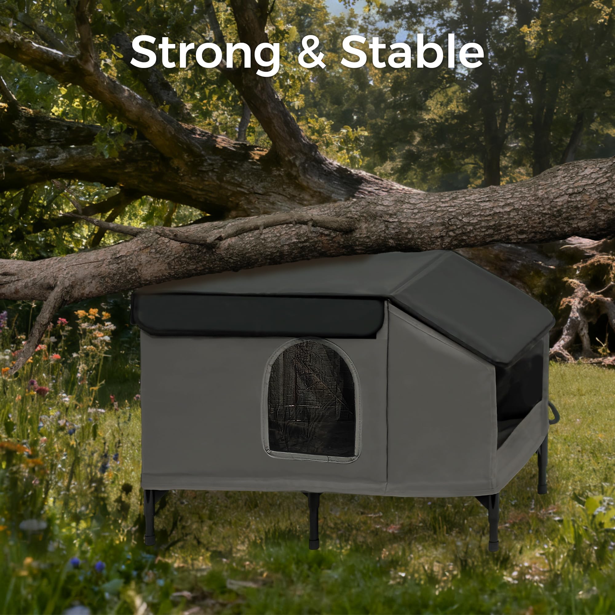 PAWPROVED dining side area provides a clean feeding station outdoors.