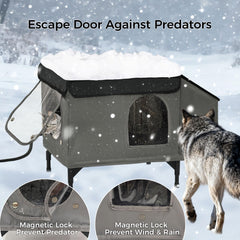 PAWPROVED indestructive frame construction shows sturdy shelter withstands harsh weather.