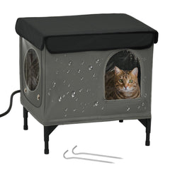 PAWPROVED outdoor cat house tarpaulin exterior for weatherproof shelter