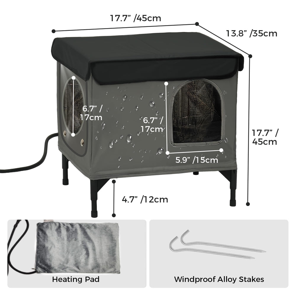 PAWPROVED raised feet design keeps interior dry in wet weather