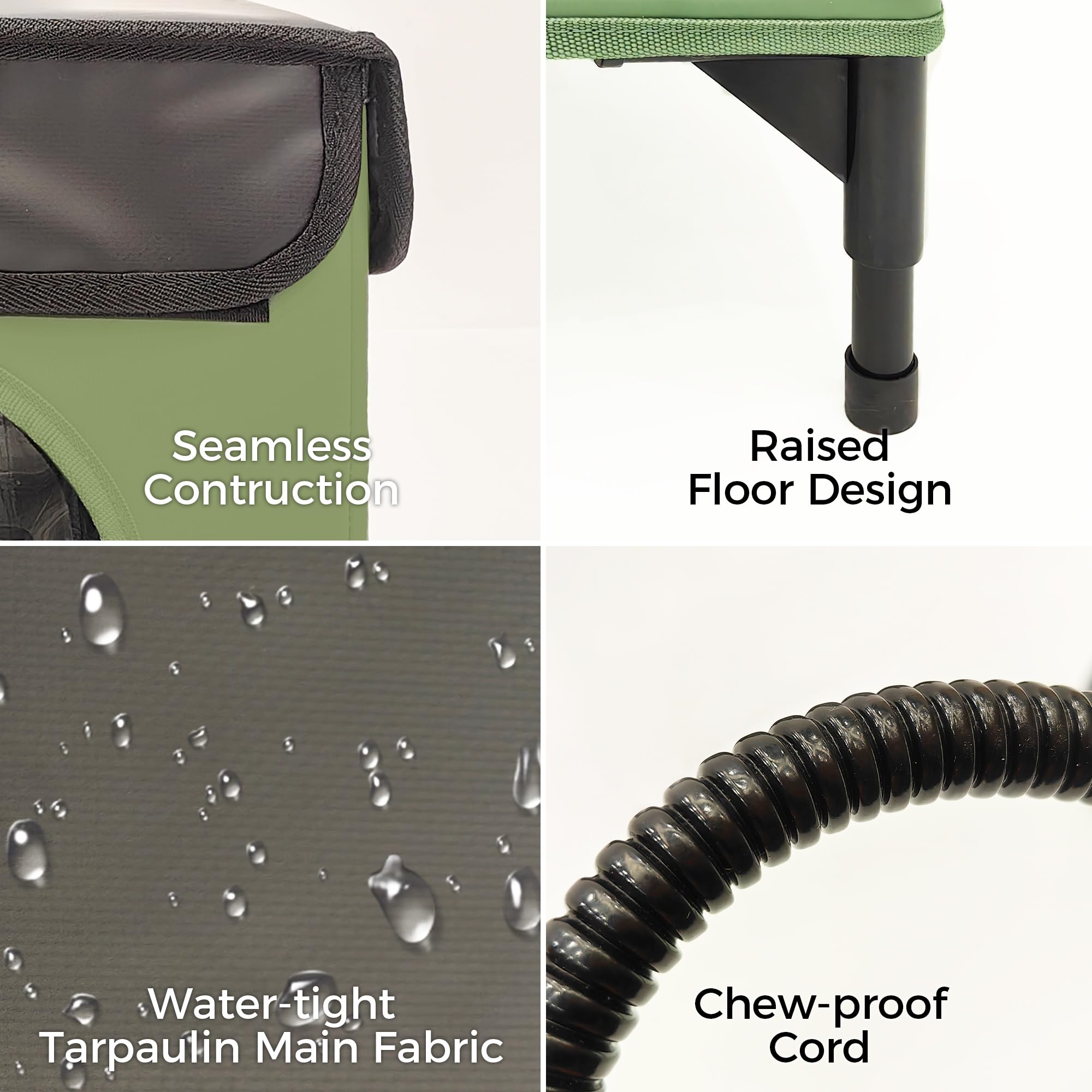 PAWPROVED tarpaulin-cat-shelter-roof: wipe-clean surface for easy maintenance.