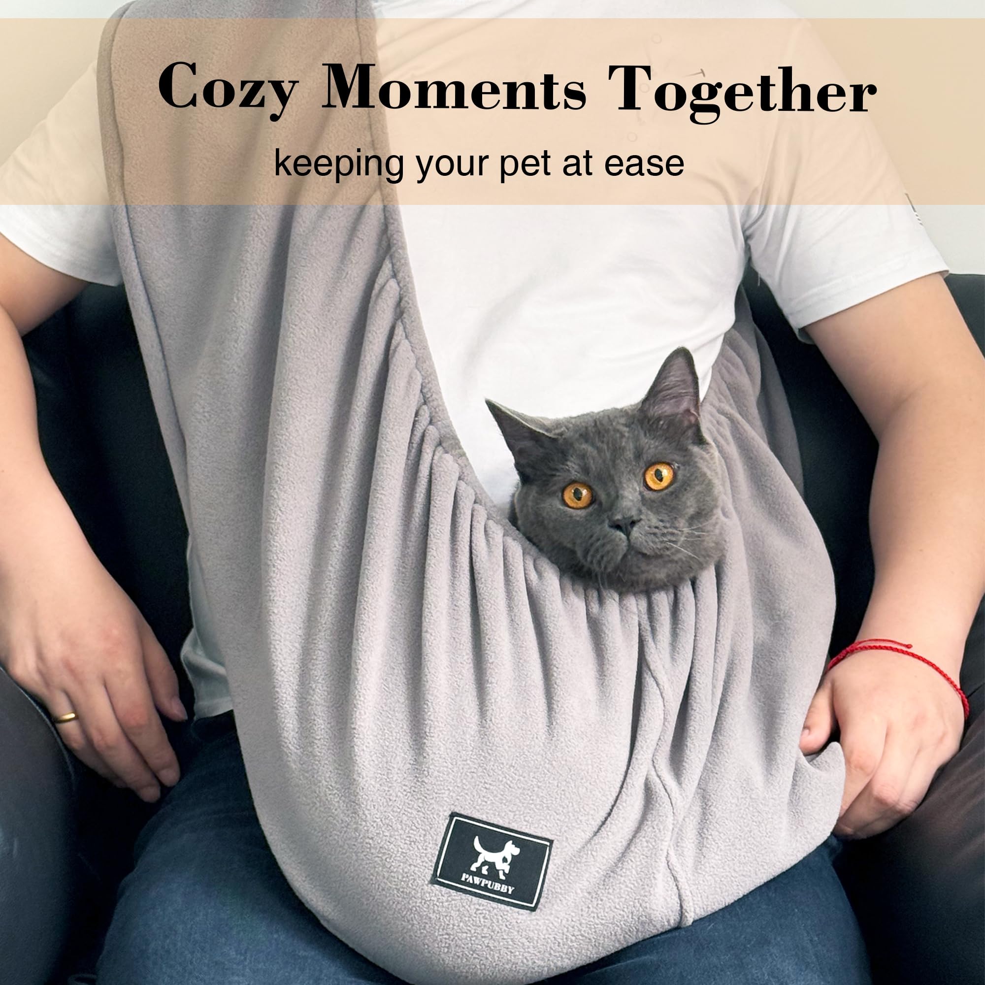 PAWPUBBY Cat Sling Carrier dark-gray-color profile conveys modern home-friendly design