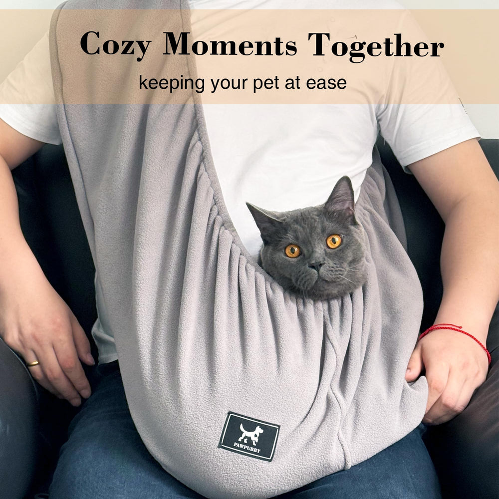 PAWPUBBY Cat Sling Carrier dark-gray-color profile conveys modern home-friendly design