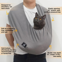 PAWPUBBY Cat Sling Carrier hands-free-use demonstrates freedom to relax with your cat