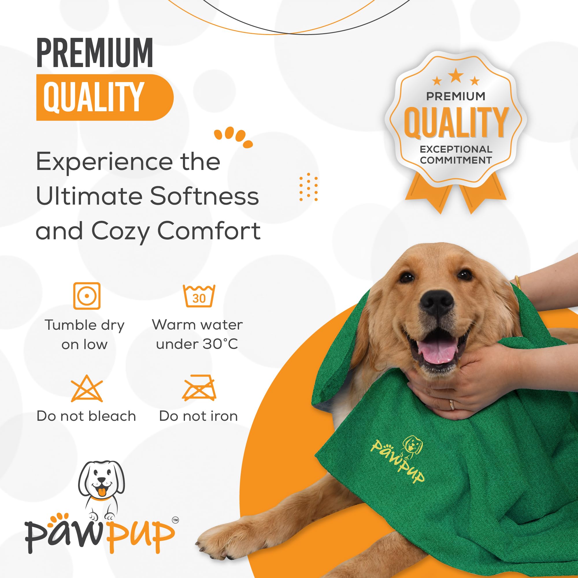 PAWPUP towel used as crate liner to keep pets cozy between baths.