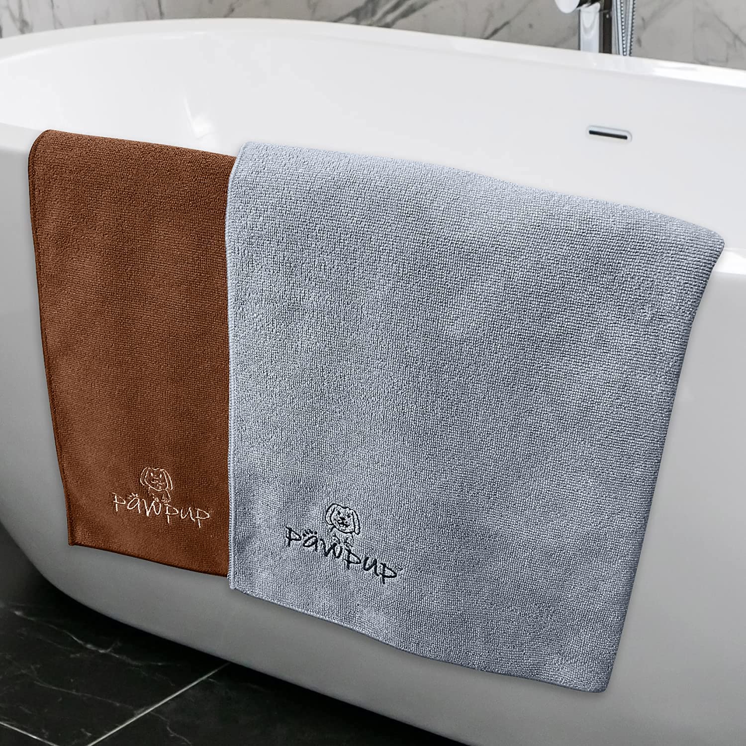 PAWPUP dog towel shows plush-soft material for gentle grooming