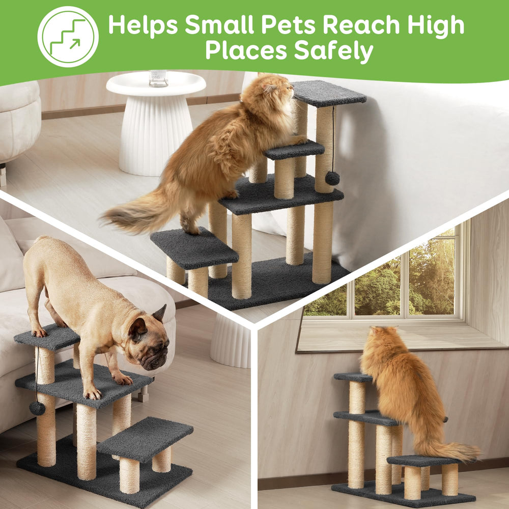 Pawque cat scratching post grey with sisal for safe clawing.