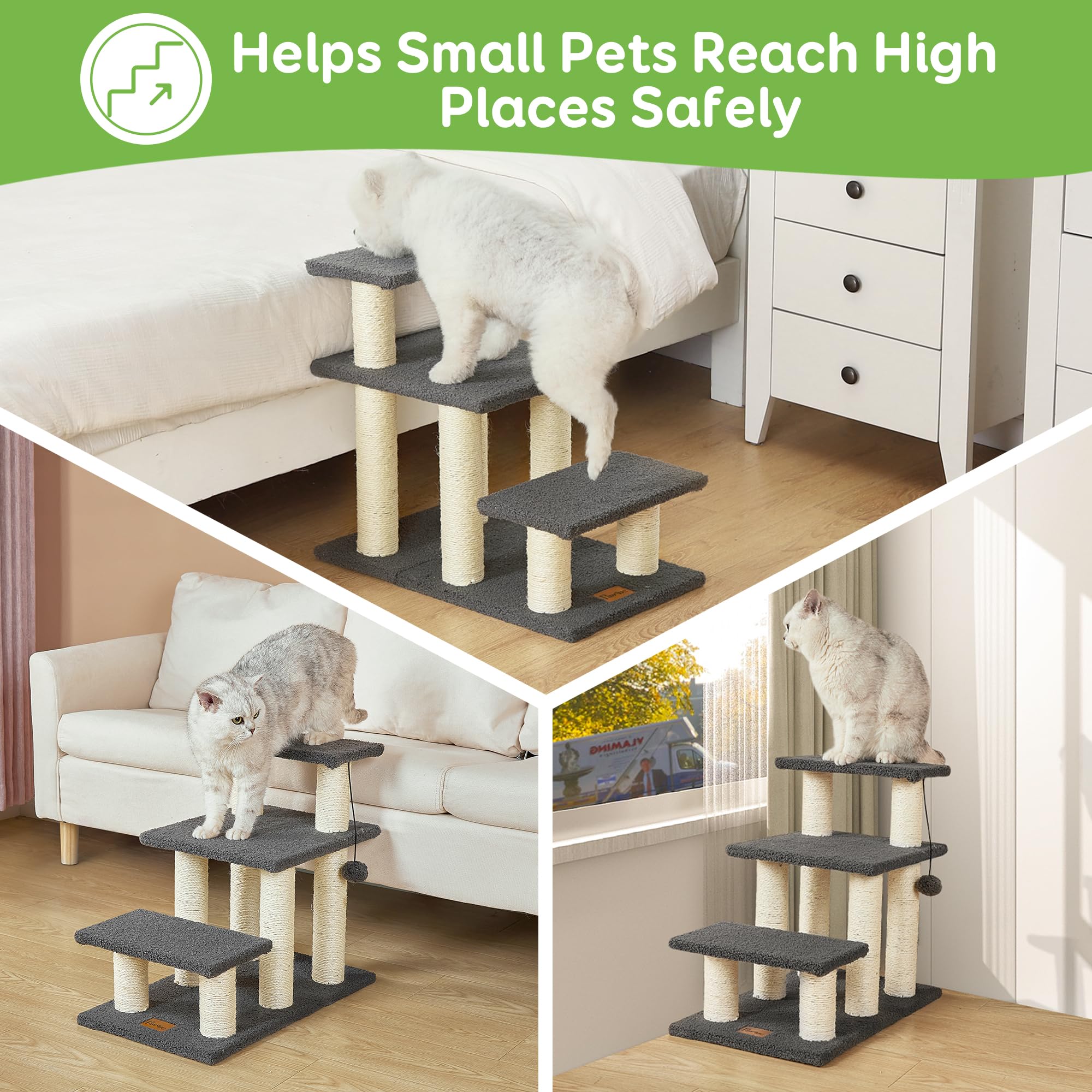 Pawque dog stairs grey non-slip-base close up emphasizes stability and grip.
