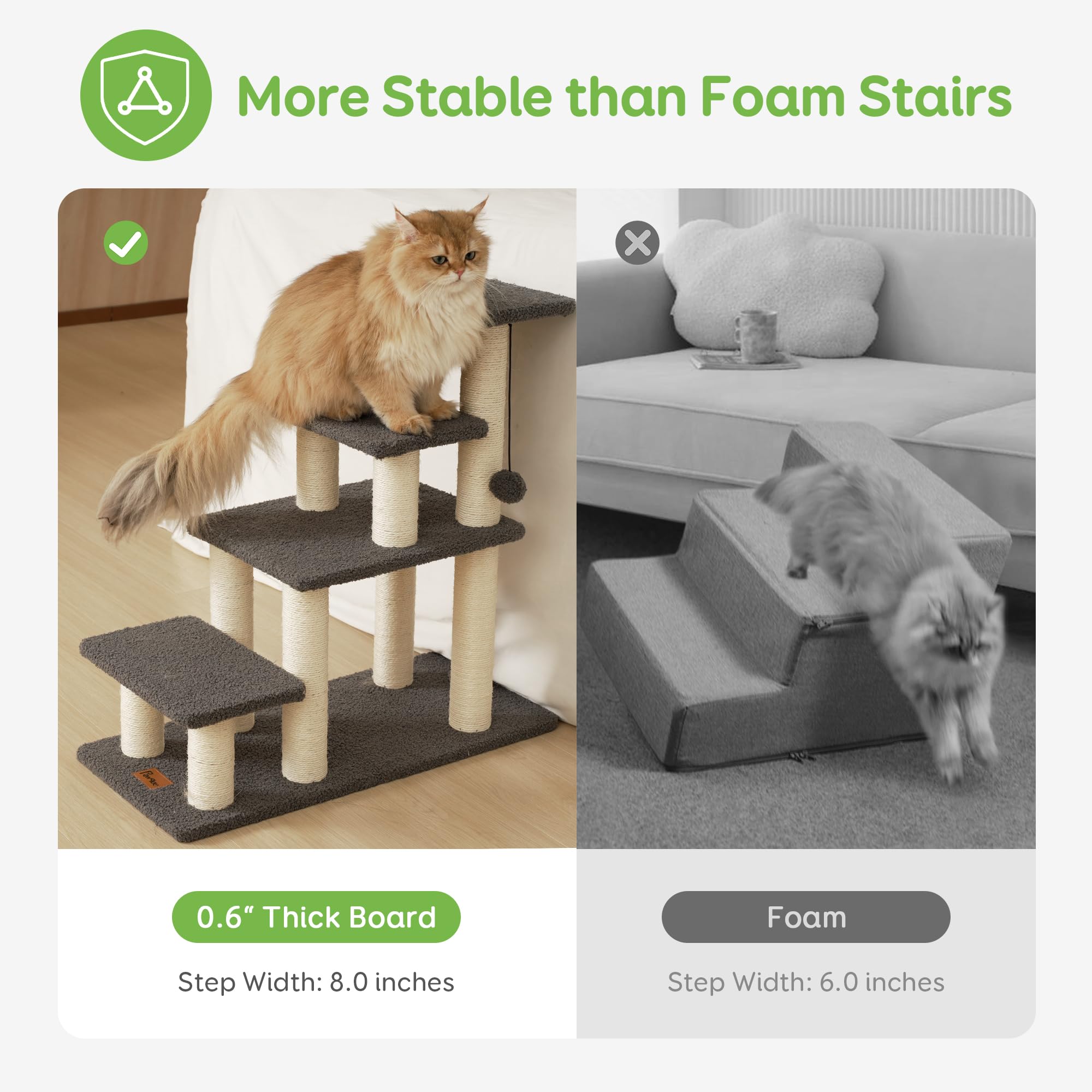 Pawque indoor use steps help pets climb onto couches and beds.