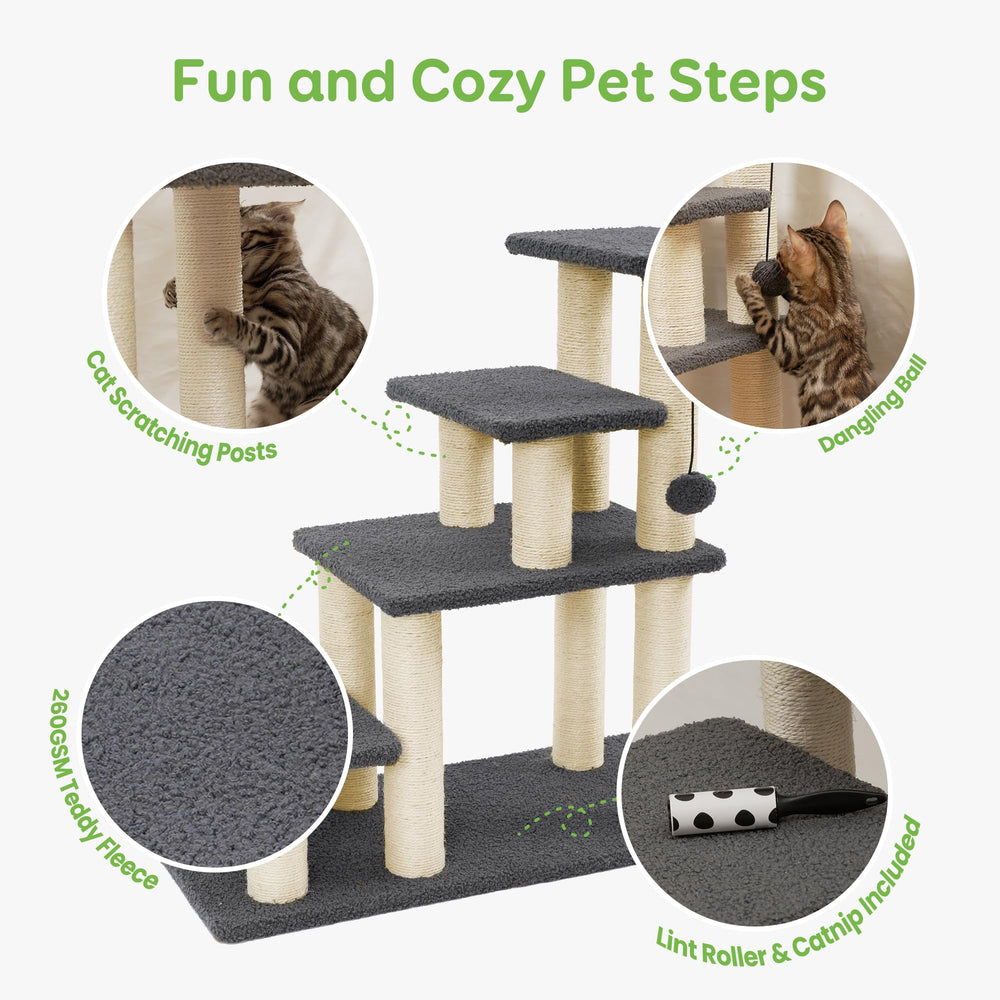 Pawque stairs support up to 150 lbs for small pets.
