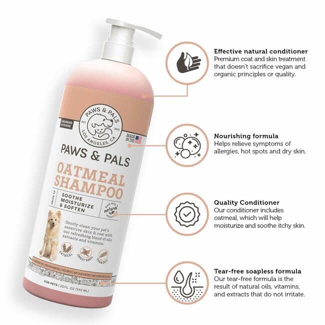 Paws & Pals odor control emphasizes deodorizing effect between baths.
