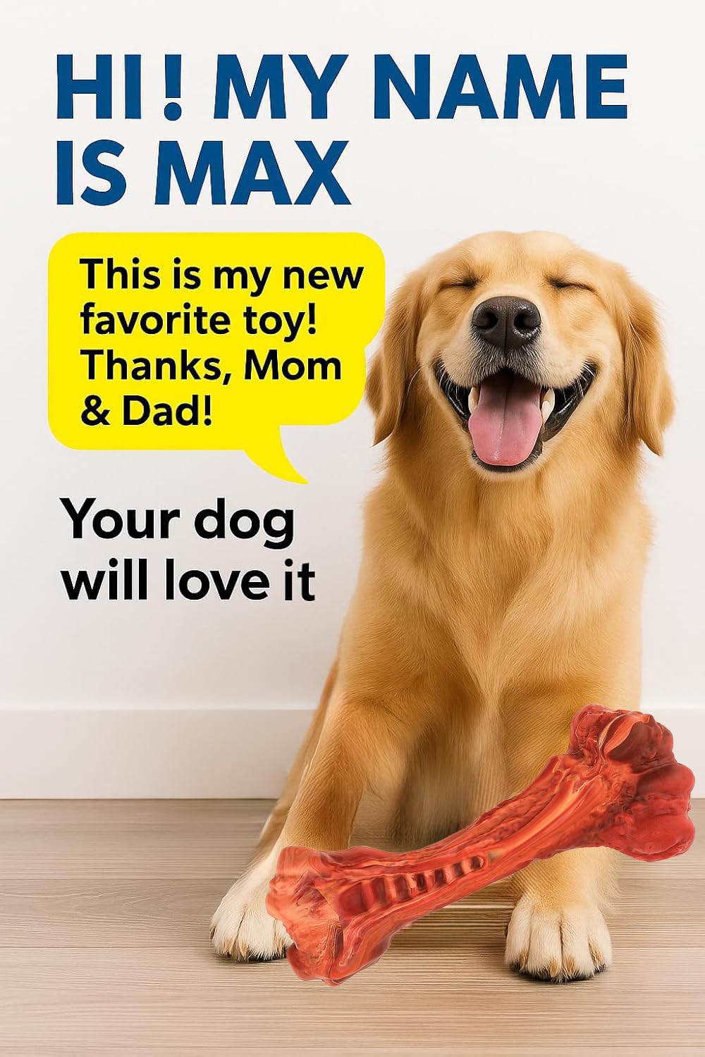 Paws Power gift-ready chew toy for dog lovers and families.