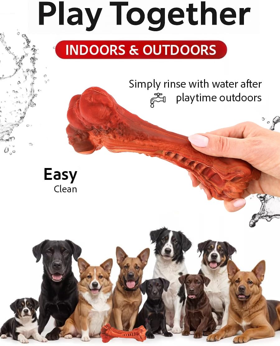 Paws Power dog chew toy textured surface supports teeth cleaning and plaque reduction during chewing.