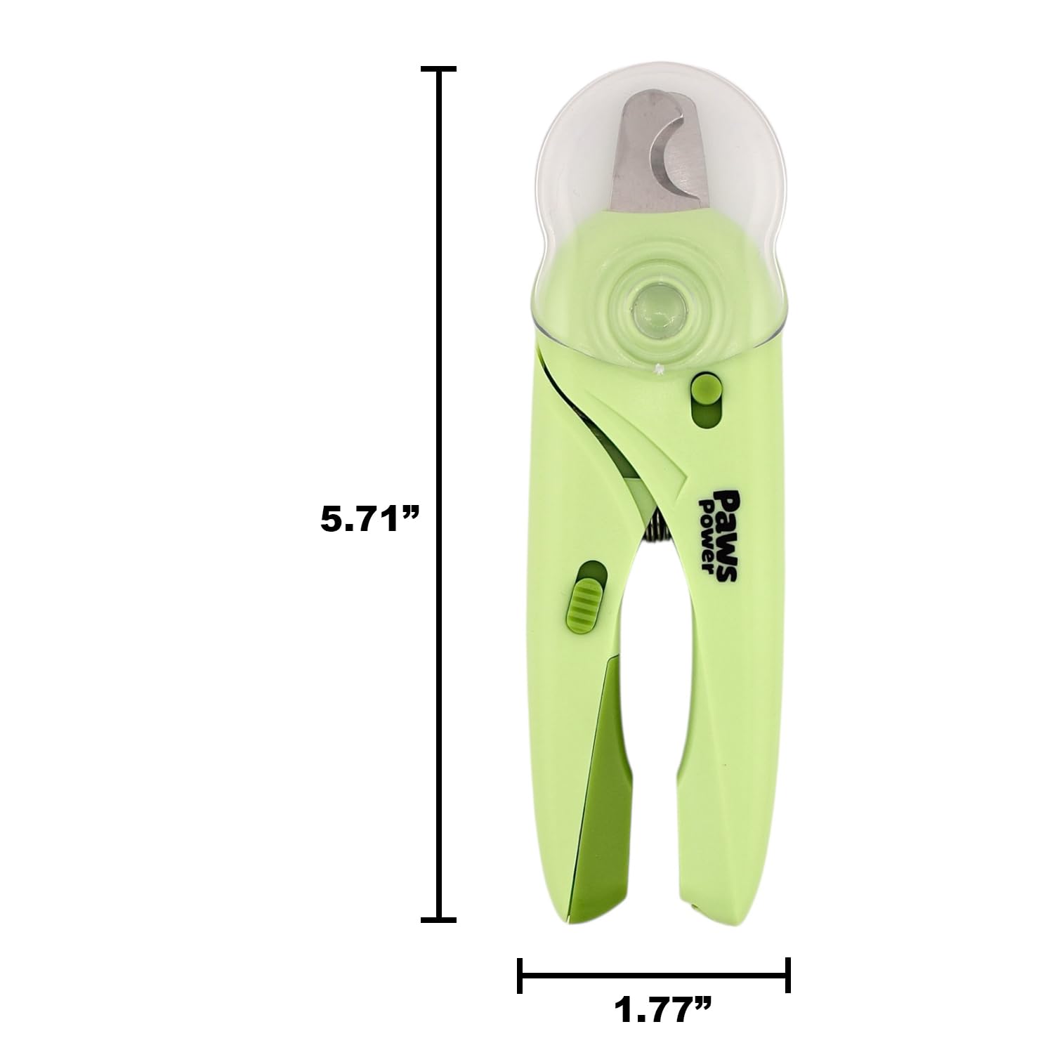 Paws Power ergonomic non-slip handle provides secure grip and comfort.
