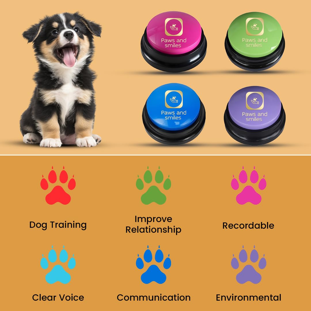Paws & Smiles blue button fosters calm training sessions and cues