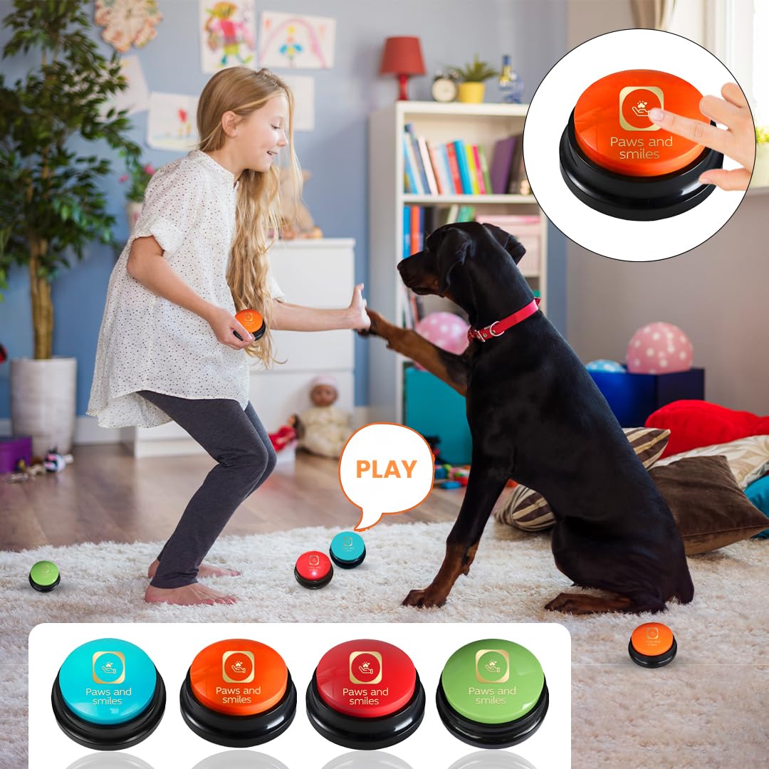 Paws & Smiles light green button suited for on‑the‑go prompts