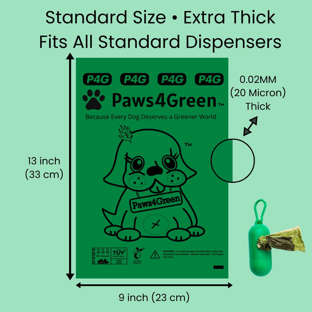 Paws4Green 9x13 size provides roomy standard-fit bags