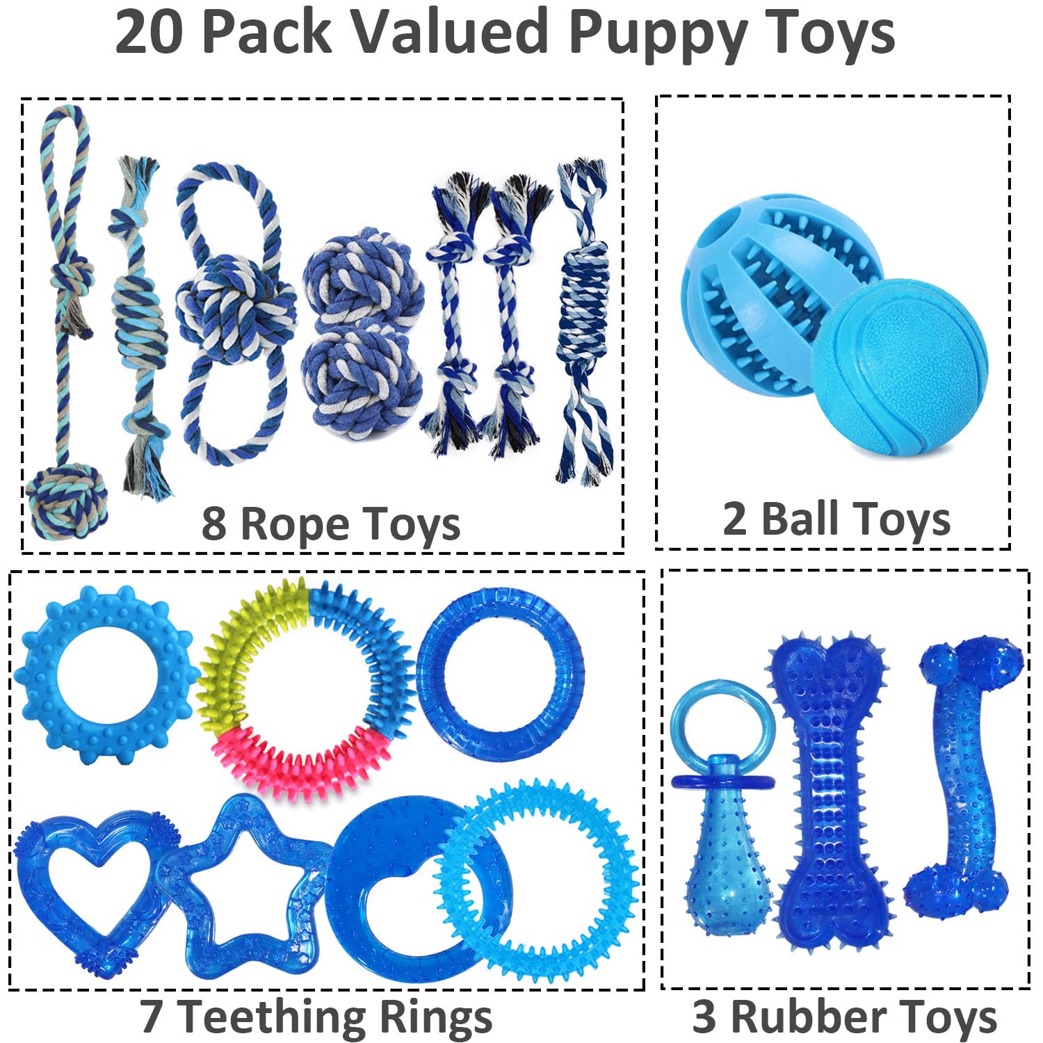 PawsAion rope toy for teething and fetch sessions helping dental massage.