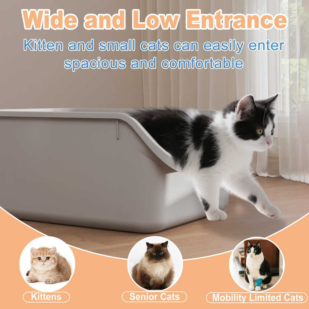 Pawsayes cat litter box anti-scatter shield minimizes litter splash during digging.