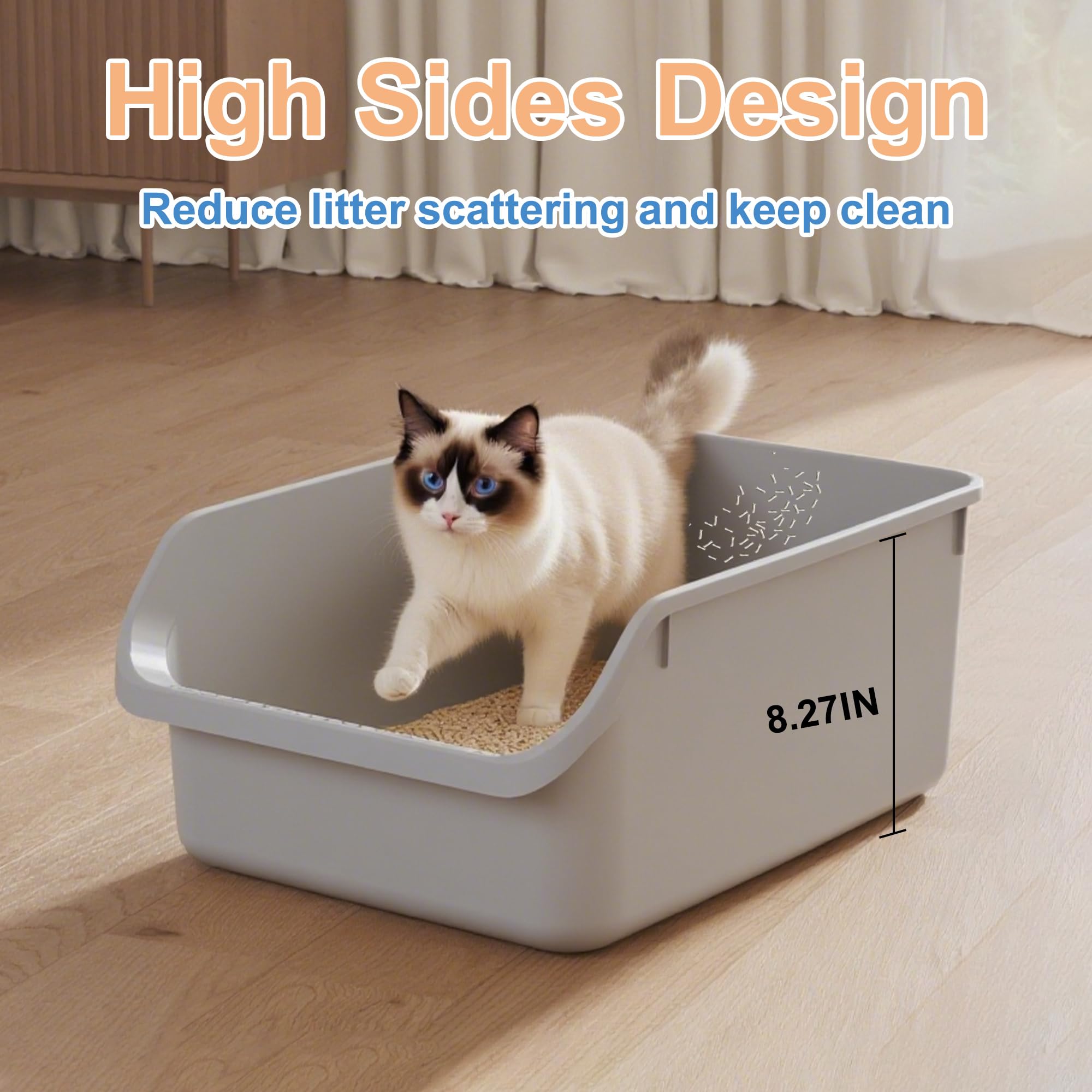 Pawsayes cat litter box durable plastic for long-term daily use.