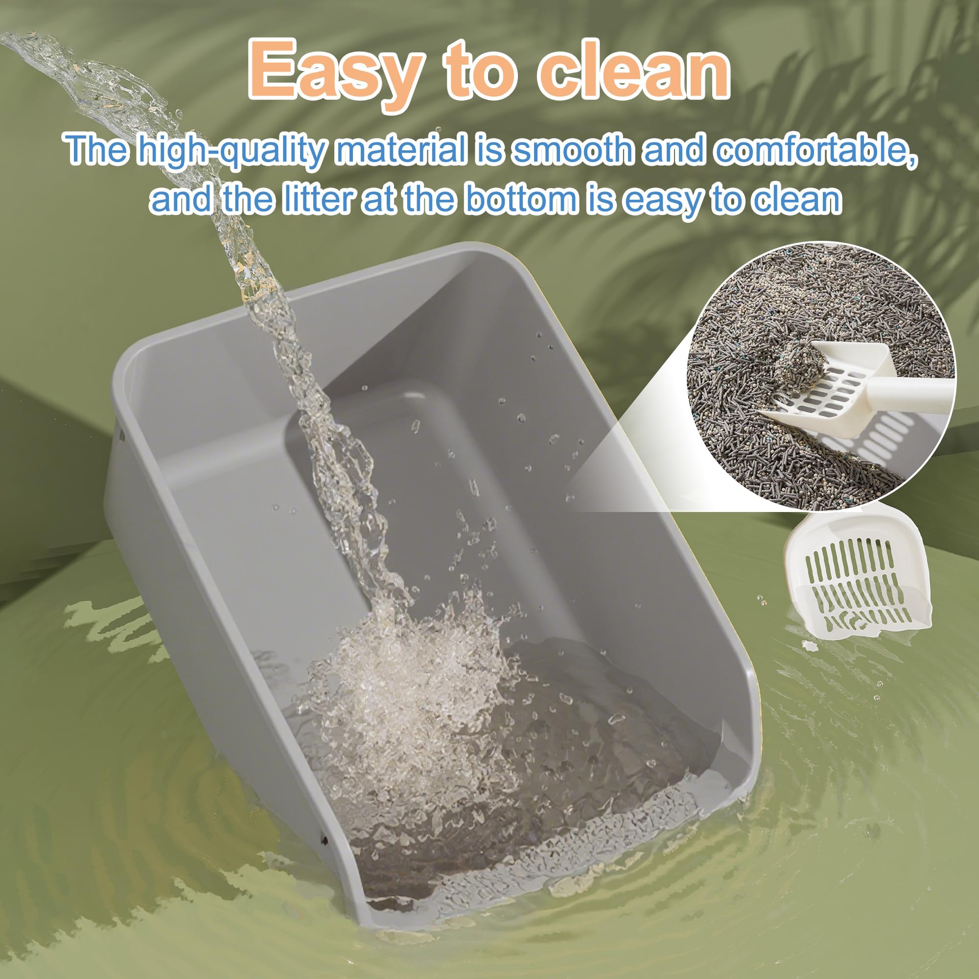 Pawsayes cat litter box grey color complements modern homes.