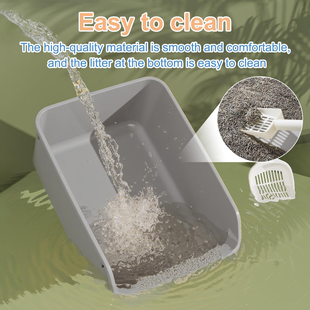 Pawsayes cat litter box grey color complements modern homes.