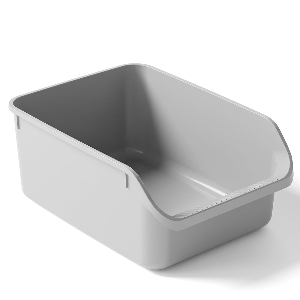 Pawsayes cat litter box low-entry design for easy access by kittens and seniors.