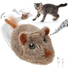 Pawsayes cat toy moving mouse dynamic tail demonstrates lifelike motion for playful hunting.