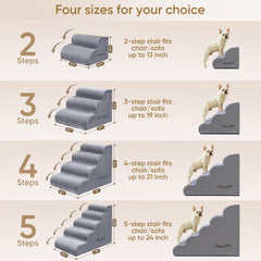 PAWSCART Dog Stairs gentle slope design eases climbing for all sizes.
