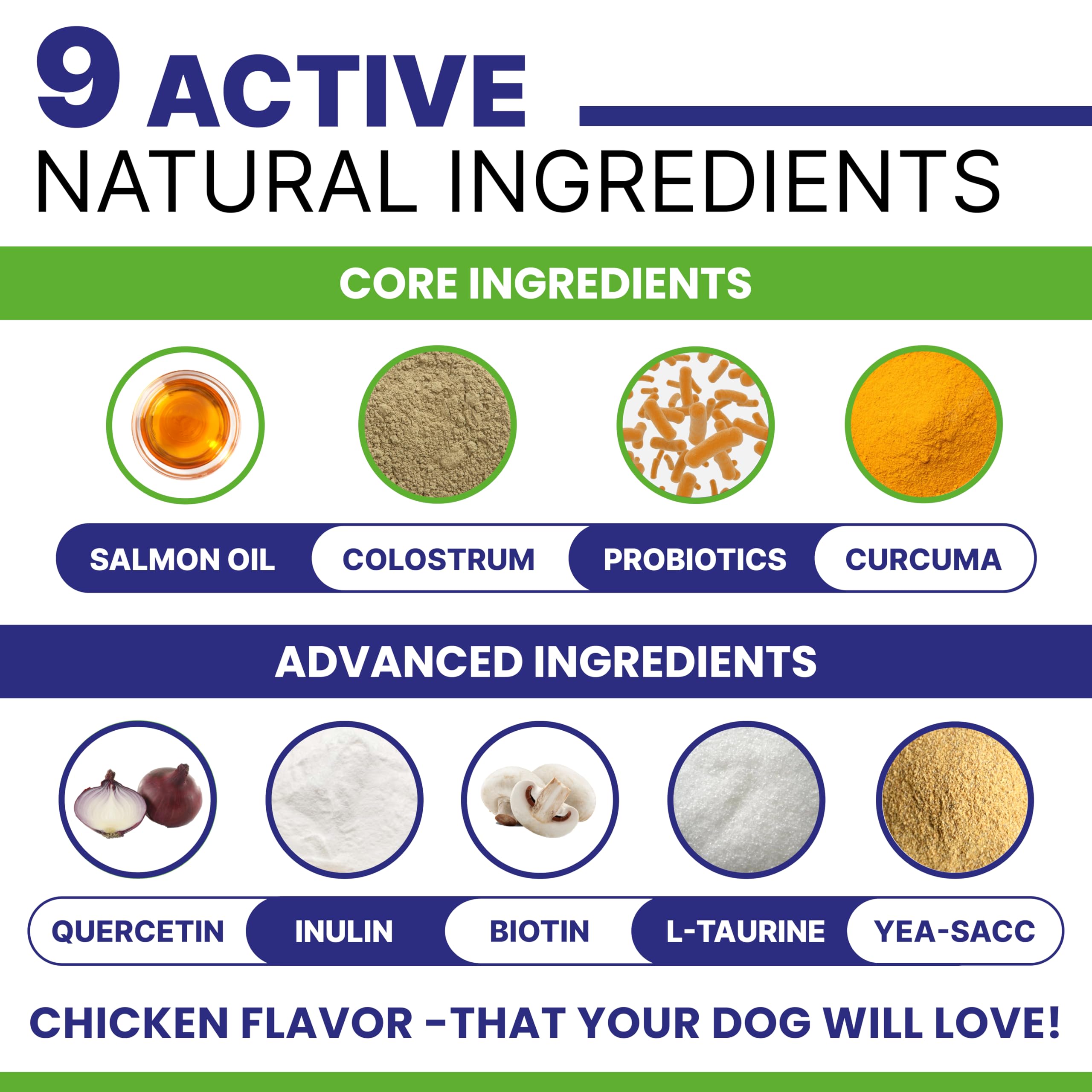 PAWSENTIAL Allergy Relief Dog Chews omega-3 skin-coat benefits close-up visuals.