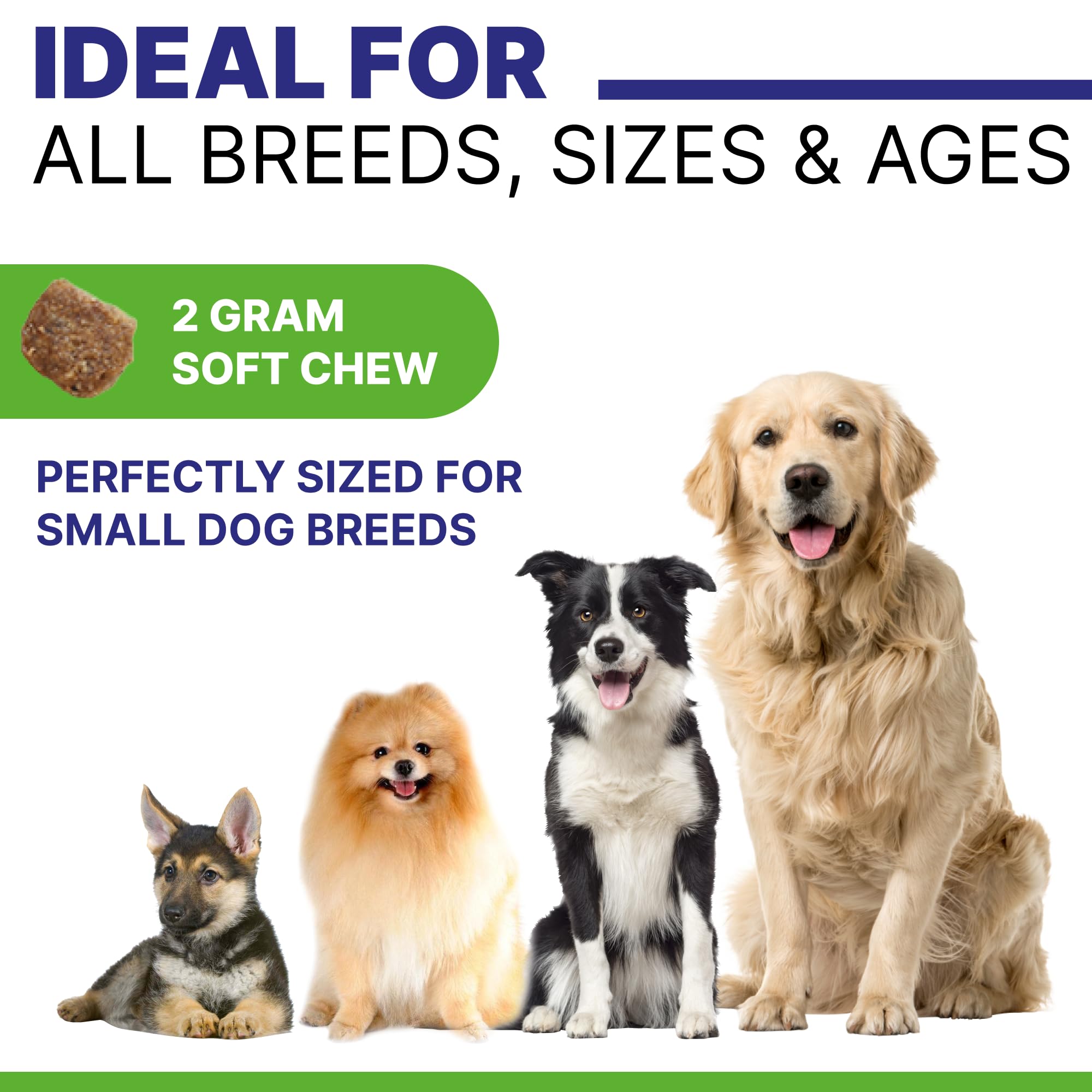 PAWSENTIAL Allergy Relief Dog Chews small-size bites in package highlight dosage flexibility.
