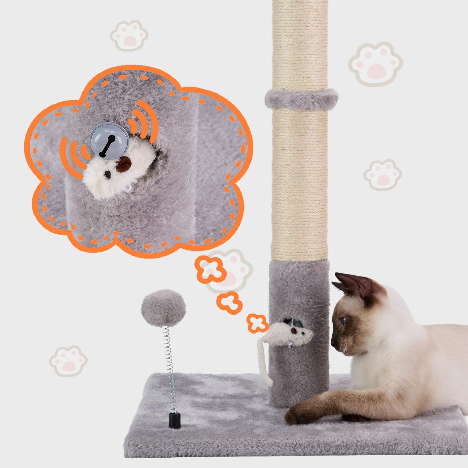 PAWSFANS stable base plate keeps the tall post steady