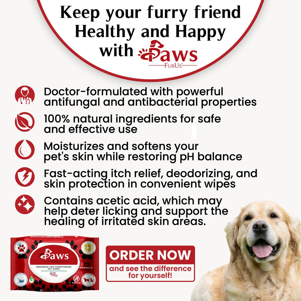 PawsFurUs wipes closeup moisture demonstrates gentle cleansing and deodorization for pets.