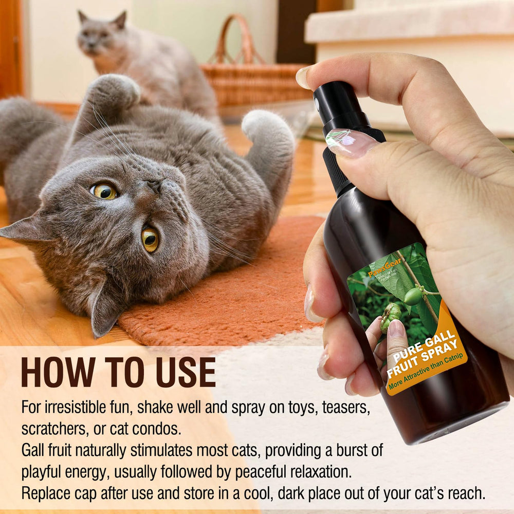 PawsGear Catnip Spray with Silvervine shows natural ingredients for cats.