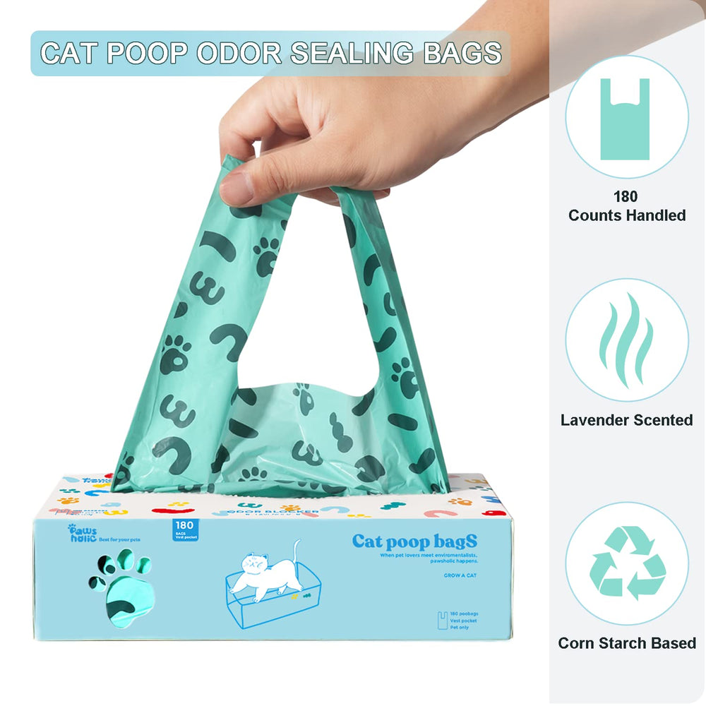 PAWSHOLIC extra-thick bags built to handle cat litter and large dog messes