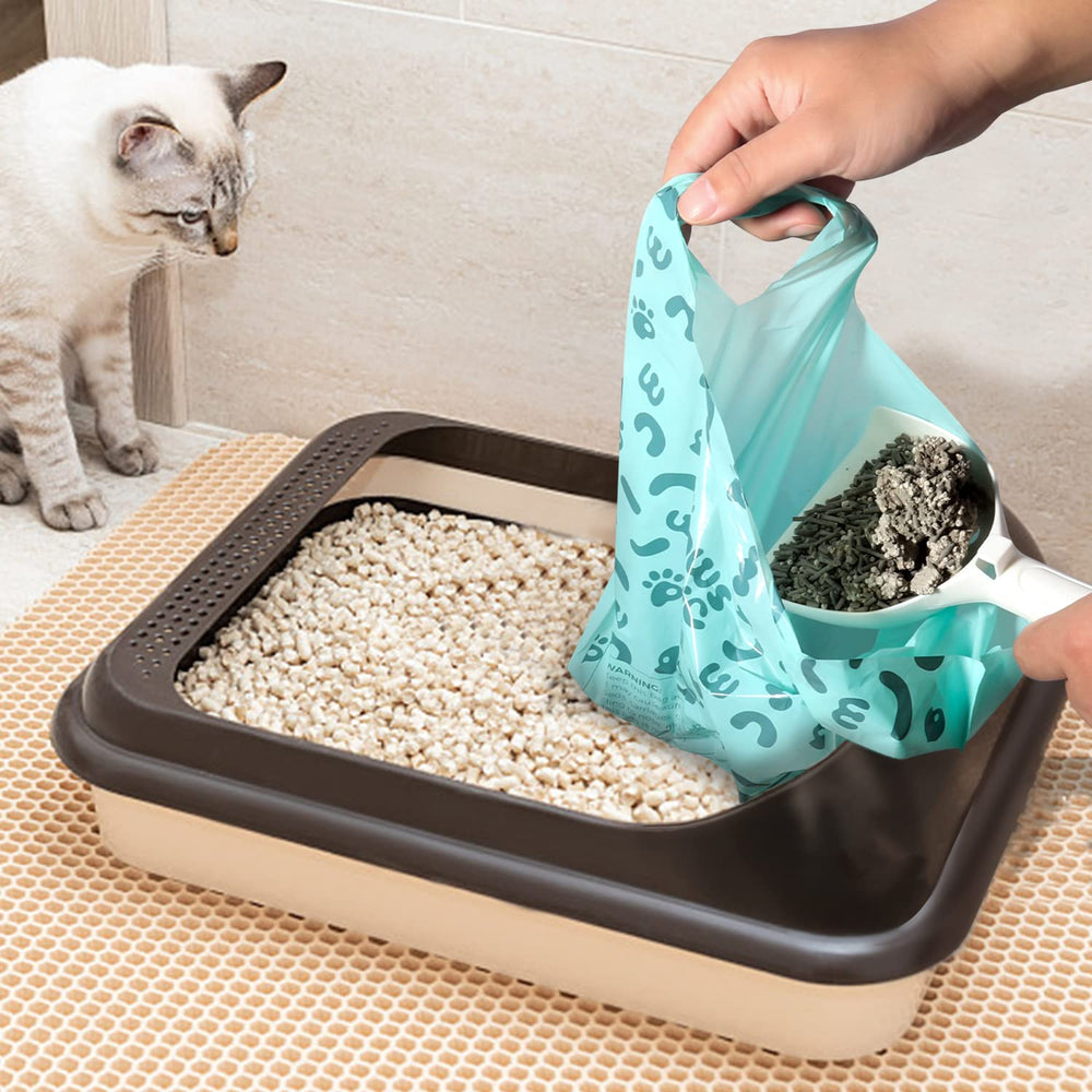 PAWSHOLIC poop bags with strong handles for clean, leak-free cleanup