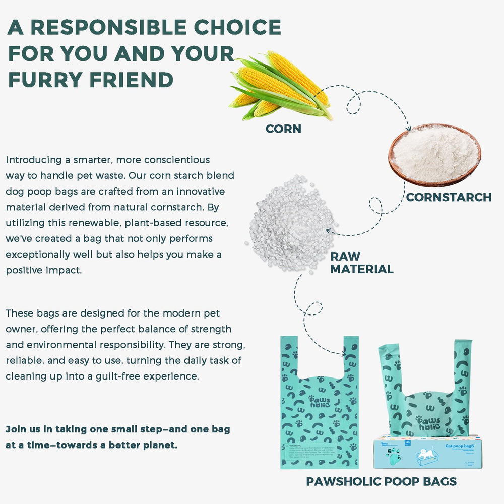 PAWSHOLIC strong handles prevent tearing during heavy messes