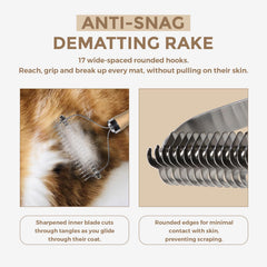 PAWSHOLIC undercoat rake wood handle grip comfortable grooming session