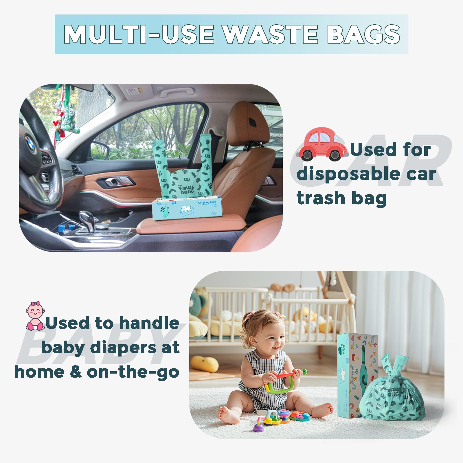 PAWSHOLIC wide-opening packaging makes grabbing bags fast and hassle-free