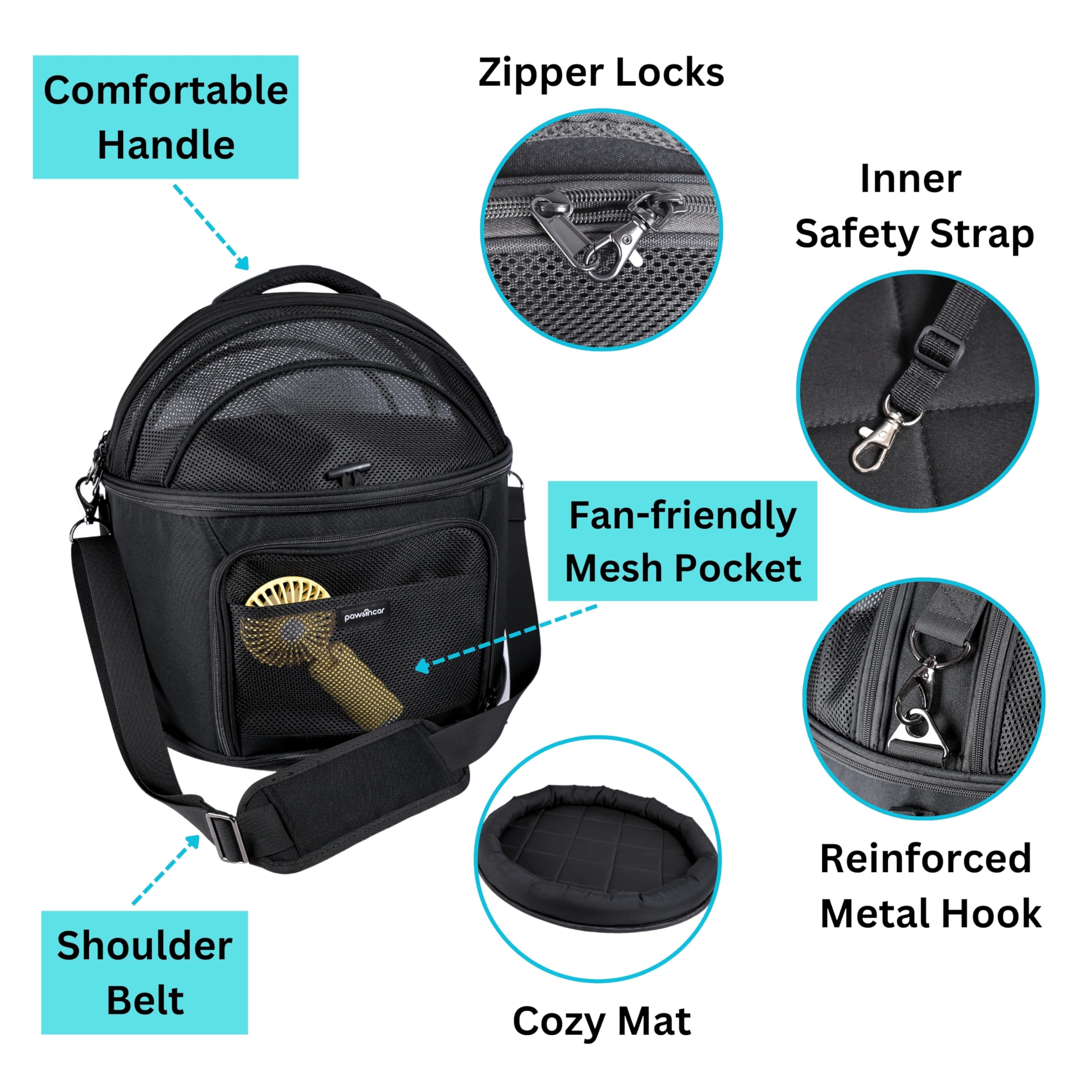 PawsinCar cat-friendly car seat mesh cover reduces travel stress.