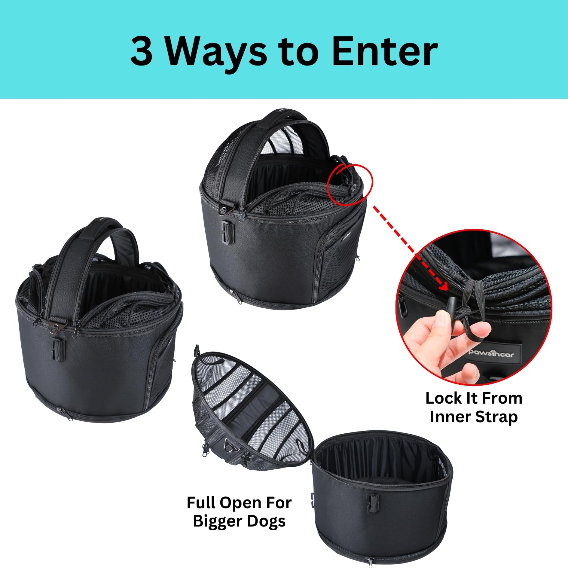 PawsinCar crash-tested dog car seat portable travel design for trips.