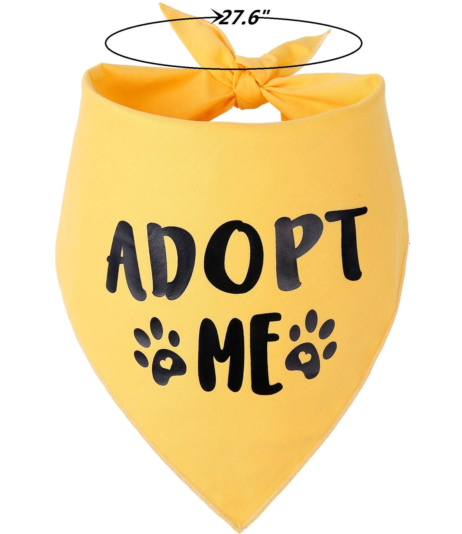 Pawskido Adopt Me Bandana triangular design on dog's neck.