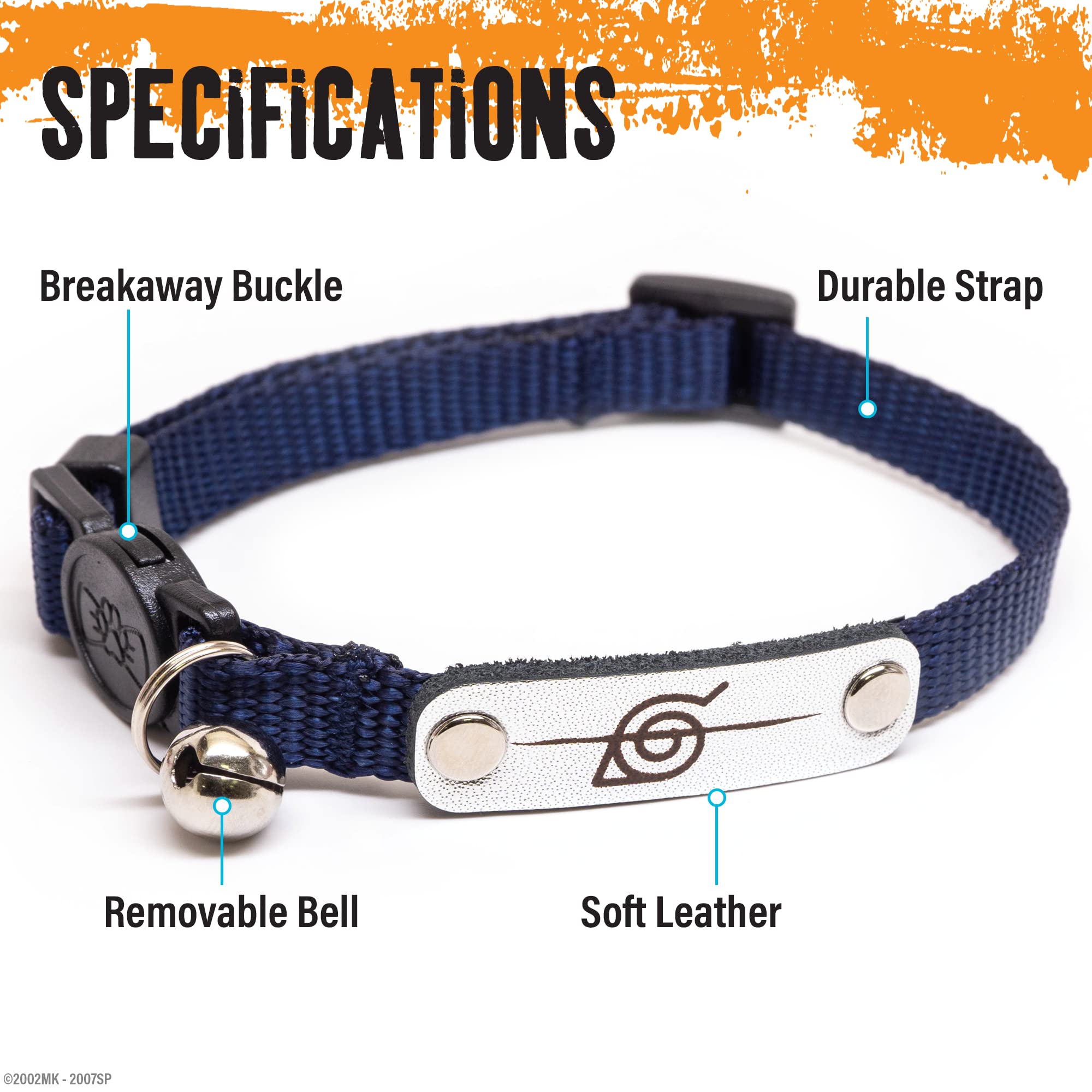 Pawsonify Naruto rogue symbol collar with unisex fit and bold style for growing cats.