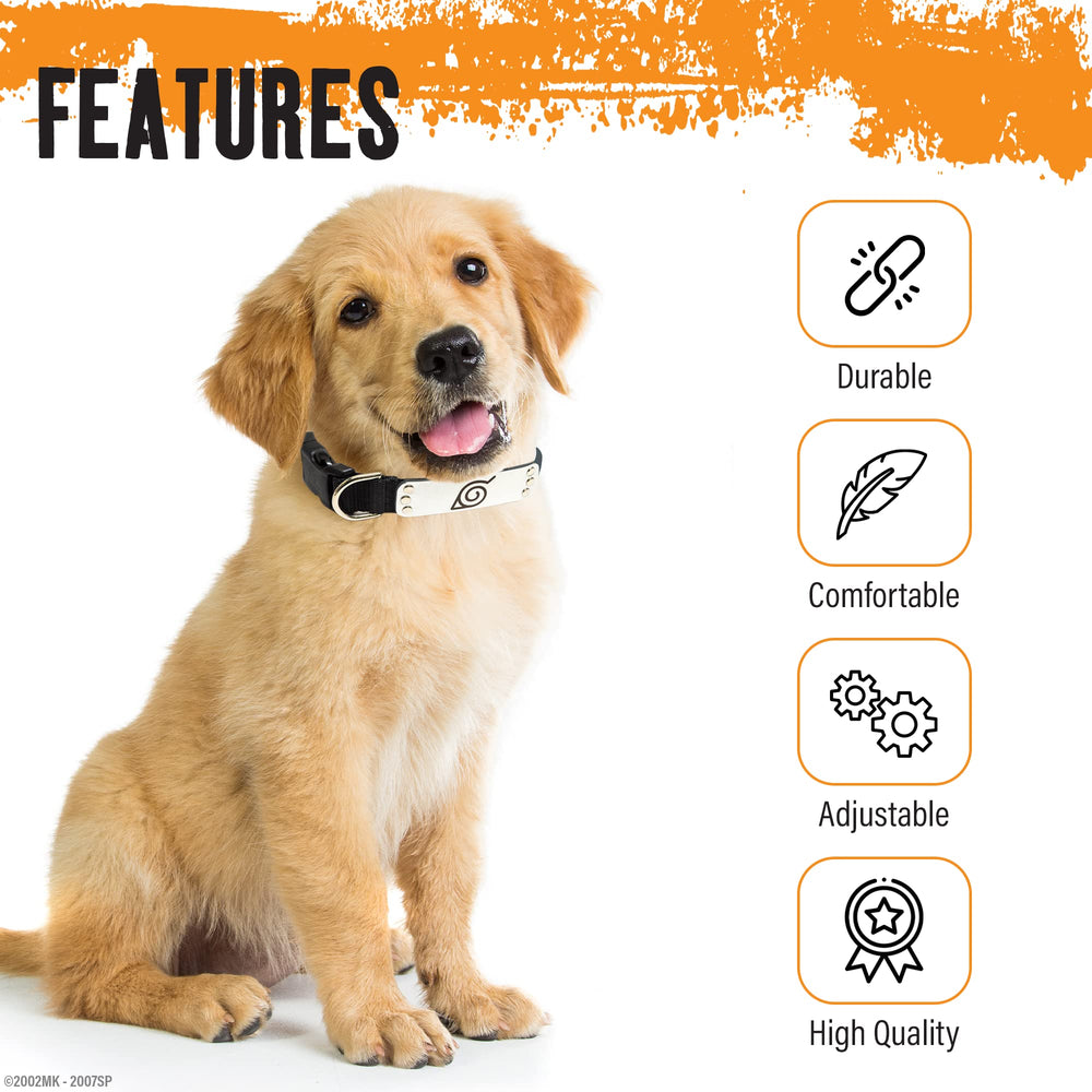 Pawsonify Naruto collar shows puppy-to-XL adjustable fit for many dogs.