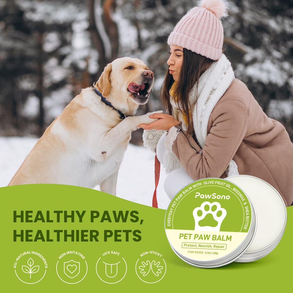 PawSono dog and cat-safe balm labeled lick-safe for pets